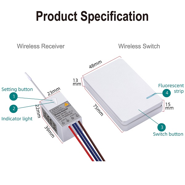 Interrupteur poussoir étanche et récepteur IP54 caractéristiques Kit de télécommande extérieur étanche